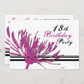 18èmes cartes d'invitation de fête d'anniversaire (Devant / Derrière)