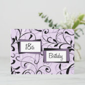 18èmes cartes florales pourpres d'invitation de (Debout devant)