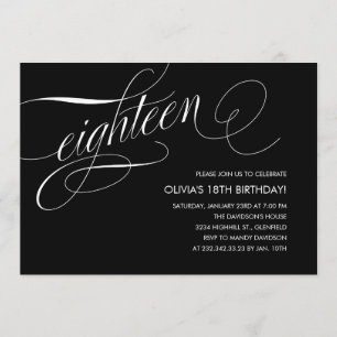 18èmes invitations d'anniversaire de contemporain