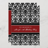 18èmes invitations de fête d'anniversaire de (Devant / Derrière)