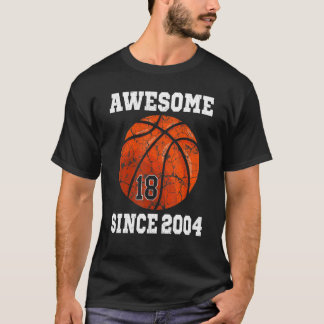 18th Birthday Basketball Player 18 Years Old Vinta T-shirt