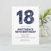 18th Birthday, Blue Camo Personalized Teen Kaart (Staand voorkant)