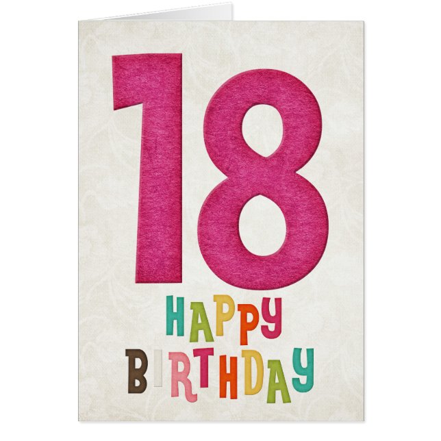 18th Birthday Happy Birthday Card Design 2 (Devant)