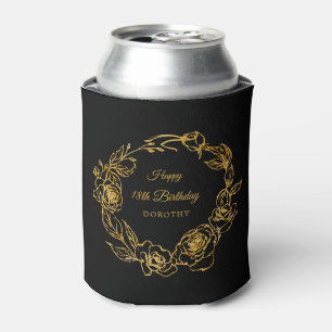 18th Birthday Luxe Gold Roos Gepersonaliseerd Zwar Blikjeskoeler