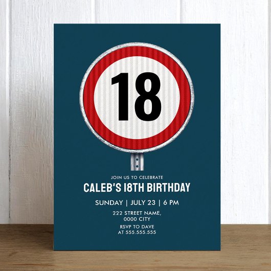 18th Birthday Speed Limit Sign - ANY AGE Kaart