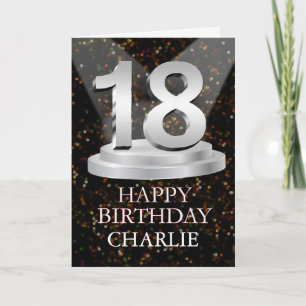 18th Birthday Spotlights Voeg een naam toe Kaart