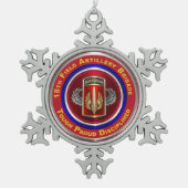 18th Field Artillery Brigade  Tin Sneeuwvlok Ornament (Voorkant)