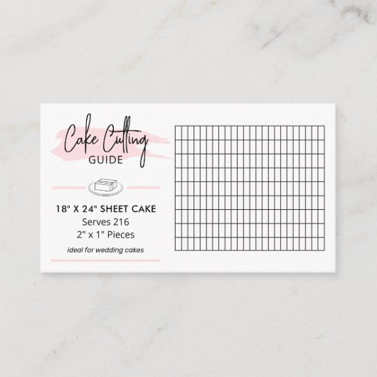 18x24 Blad Cake Snijgids 2x1 Bruiloft Portie Informatiekaartje (Voorkant)