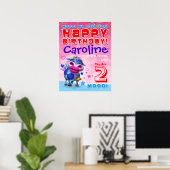 18x24-inch GiggleBellies Kissy Moo Birthday Poster (Thuiskantoor)