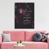 18x24" Moody Paarse Bloom Grunge Bruiloft Welkom Canvas Afdruk (Insitu (Woonkamer))