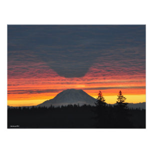 18x24 Mount Rainier en zijn schaduw Foto Afdruk