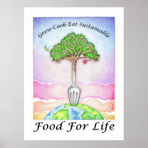 18X24" POSTER - KWEKEN, KOKEN, EET DUURZAAM