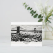 1900 Brooklyn Bridge Panorama Briefkaart (Staand voorkant)