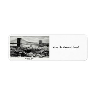 1900 Brooklyn Bridge Panorama Etiket