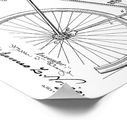 1900 Chainless Bicycle Design Patent Art Print (Hoek)