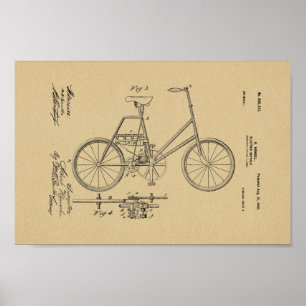 1900 — elektrische fietspataderafdrukken poster