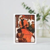 1900 Kerstmis van de Jugendstil Feestdagenkaart (Staand voorkant)