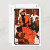 1900 Kerstmis van de Jugendstil Feestdagenkaart (Voorkant / Achterkant)