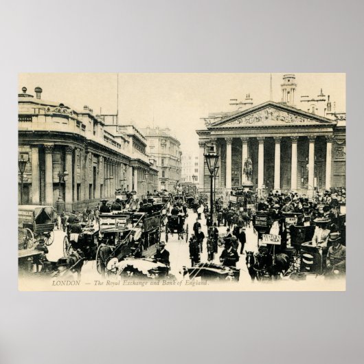 1900 London Royal Exchange en Bank of England Poster (Voorkant)