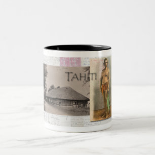 1900 TAHITI POSTCARDS Mug à deux tons