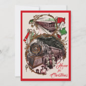 1900s Accueil pour Noël Train Party Invitation (Devant)