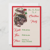1900s Accueil pour Noël Train Party Invitation (Dos)