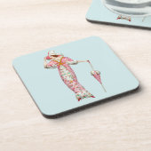 1900's vrouw bier onderzetter (Linkerzijde)