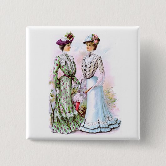 1901  jurken vierkante button 5,1 cm (Voorkant)