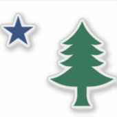 1901 Maine Flag Clear Sticker Set (Voorkant)