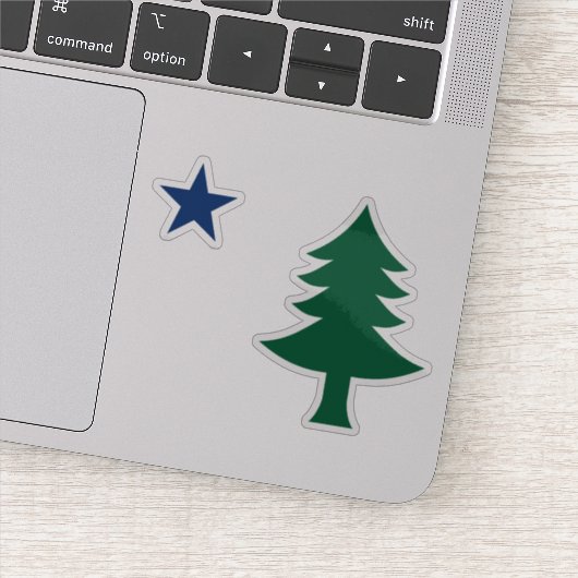 1901 Maine Flag Clear Sticker Set (Detail)