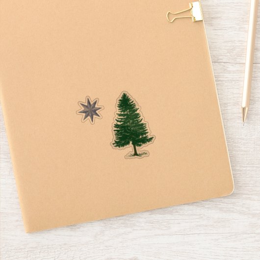 1901 Maine Flag Clear Sticker Set -  stijl (Notitieboek)