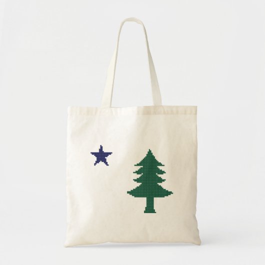1901 Maine Flag Faux Cross Stitch Tote Bag (Voorkant)