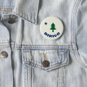 1901 Maine Flag Pin - Dirigo Edition Ronde Button 5,7 Cm