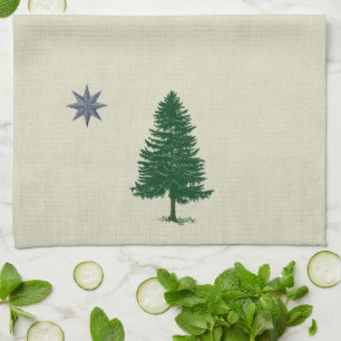 1901 Maine Flag - Style Kitchen Handdoek