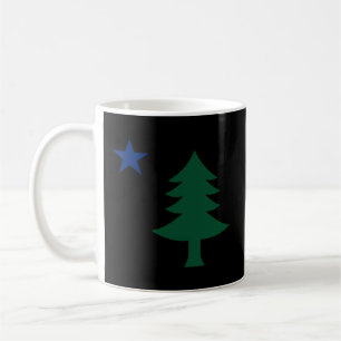 1901 Oude eerste vlag van Maine Pine Tree en Star Koffiemok