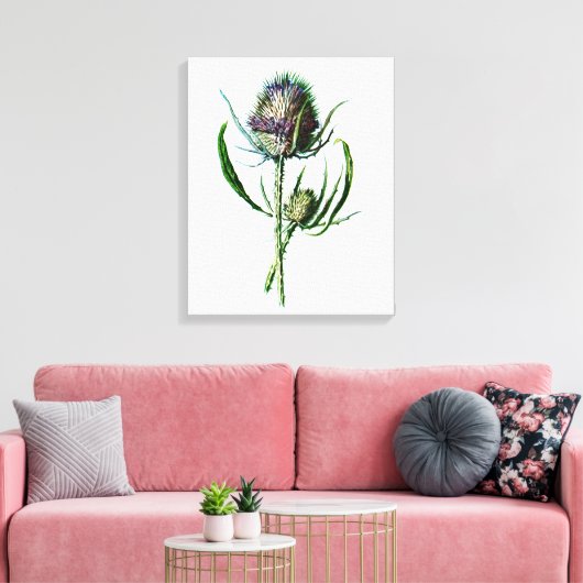 1902 Schots Thistle Antiek Wilde Bloem Canvas Afdruk (Insitu (Woonkamer))