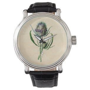  1902 Schots Thistle Antiek Wildflower Horloge