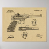 1903 Rapid Fire Pistool Patent Art Drawing Print (Voorkant)