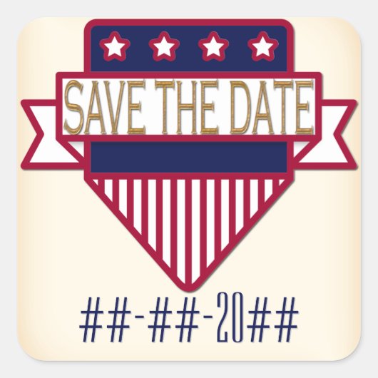 1904 Bully Pulpit (bruiloft Collectie) Vierkante Sticker (Voorkant)