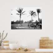 1904 Golfing Palm Beach Fl. Afdrukken Poster (Keuken)