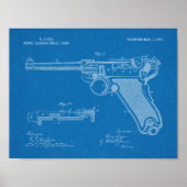 1904 Luger Pistool Patent Art Drawing Print (Voorkant)