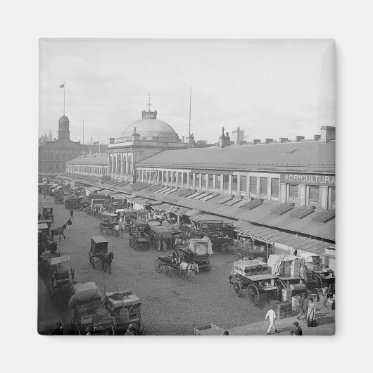 1904 Quincy Market Boston Magnet Magneet (Voorkant)