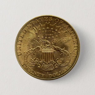 1904 Twintig dollar munt, rug (staarten) of $20 Ronde Button 5,7 Cm