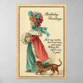 1904 Verjaardag Meisje & Hond Poster (Voorkant)