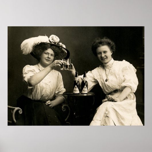 1905 Bier Drink meisjesvrienden Poster (Voorkant)