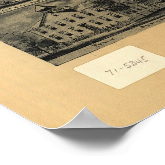 1905 Confluence, PA Birds Eye Uitzicht Panoramic M Poster (Hoek)