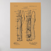 1905 Golf Caddy Bag Patent Art Print (Voorkant)