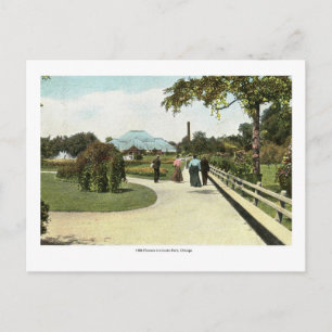 1906 Bloemen in Lincoln Park, Vintage van Chicago Briefkaart