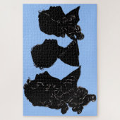 1906 moeder, zoon en dochter silhouettes legpuzzel (Verticaal)