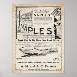1906 Napels California Construction Print